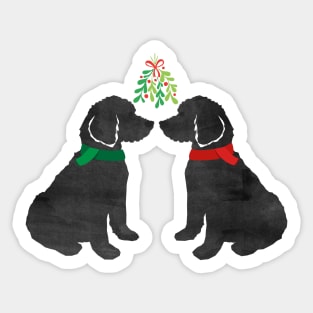 Labradoodles Christmas Mistletoe Sticker